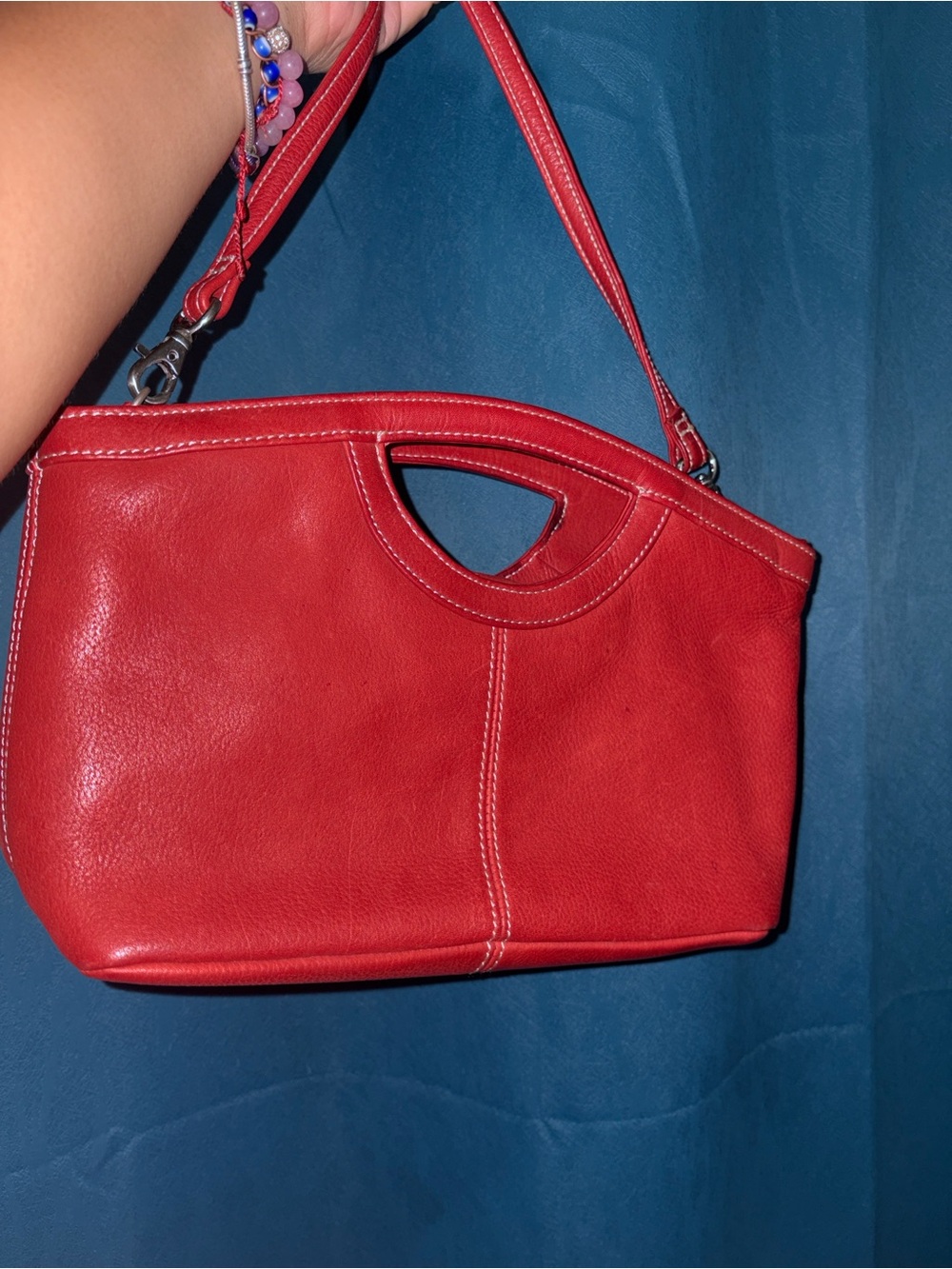 Fossil Classic Red Leather Handheld Women’s Bag - Picture 11 of 11